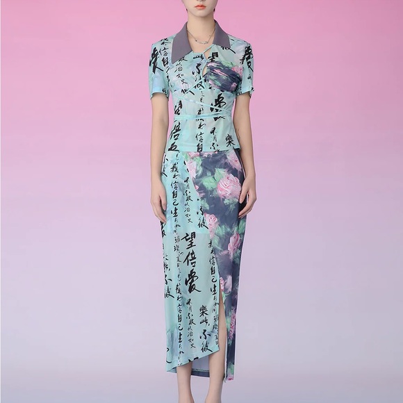 Mukzin Floral Print Wrap Dress size L/ Us size 6 - Picture 6 of 8